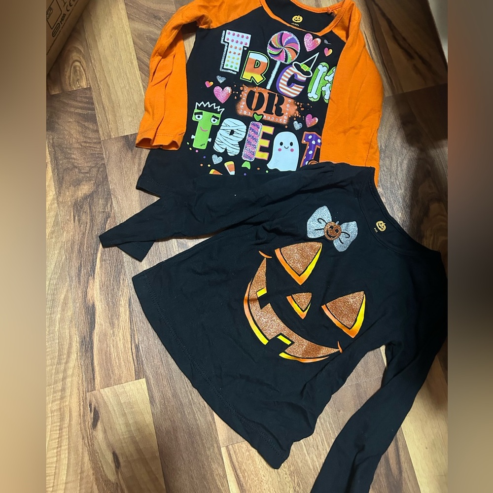 Halloween Themed Long Sleeve Shirts (24 Months & 2T)